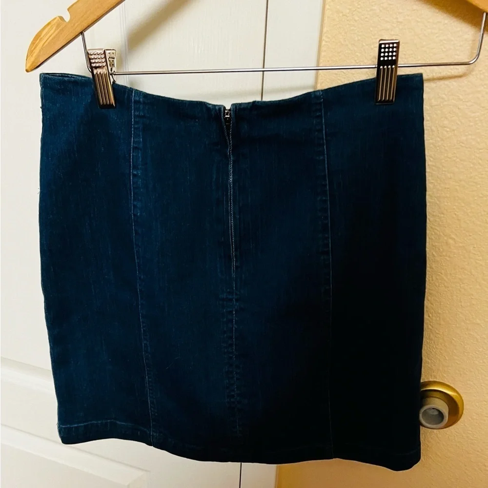 Alter'd State Denim Zip Up Mini Skirt Large